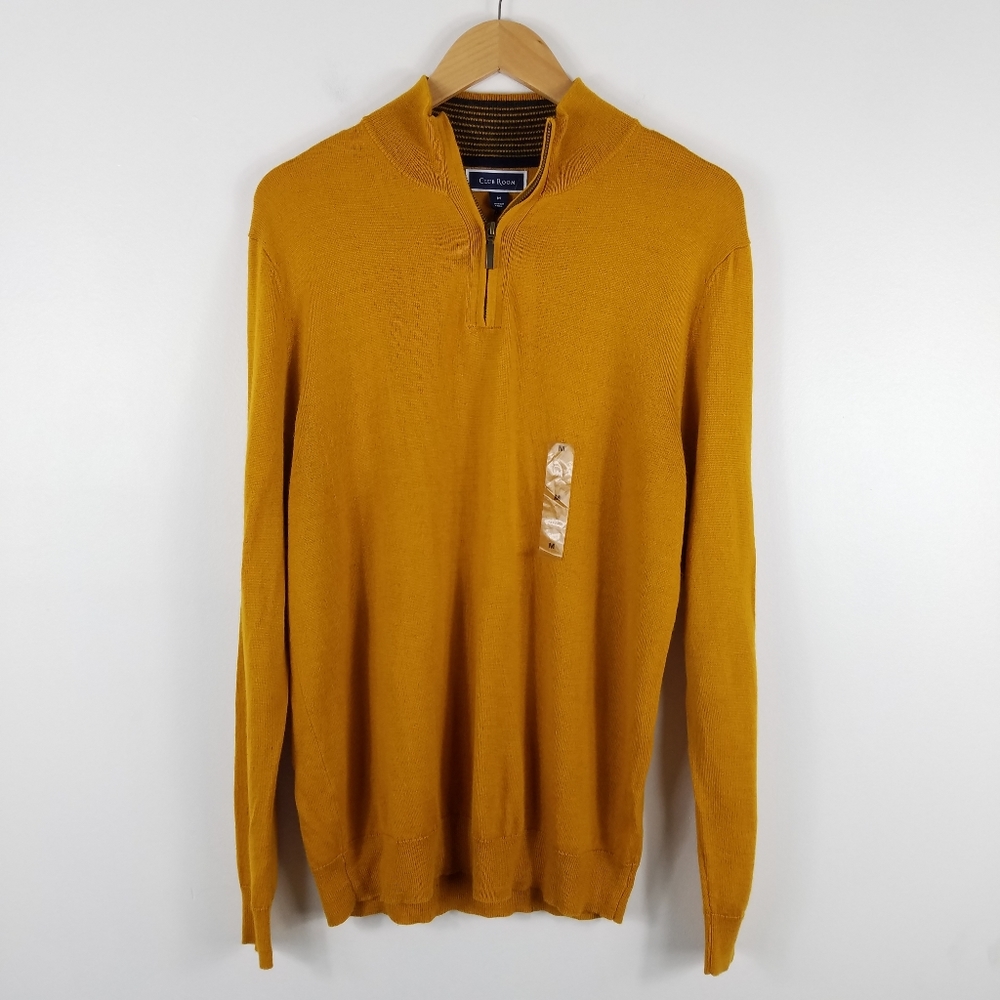 Club Room Merino Wool Quarter Zip Pullover Sweater